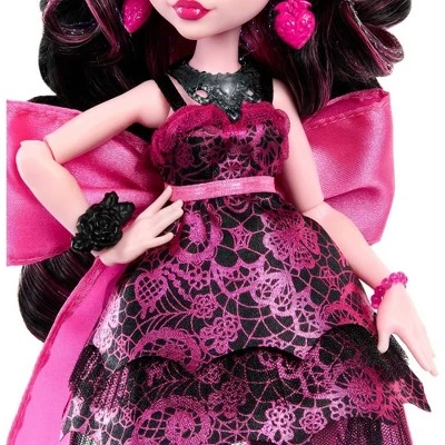 Monster High Draculaura Fashion Doll In Monster Ball Party Dress With Accessories - Image 2