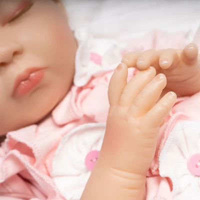 Paradise Galleries Reborn Baby Doll With Magnetic Pacifier, Buttons & Bows, 21 Inch Sleeping Girl In Softtouch Vinyl & Weighted Body, 8-Piece Gift Set - Image 2