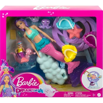 Barbie Mermaid Doll Nurturing Playset With Merbaby Octopus And Seal - Image 5