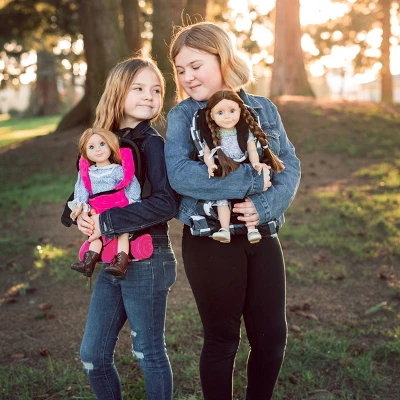 The Queen;'sTreasures 18" Doll Carrier And Sleeping Bag, Black & White - Image 6