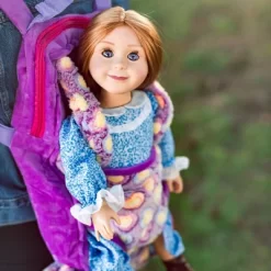 The Queen' Treasures 18 In Doll Carrier And Sleeping Bag, Purple Hearts