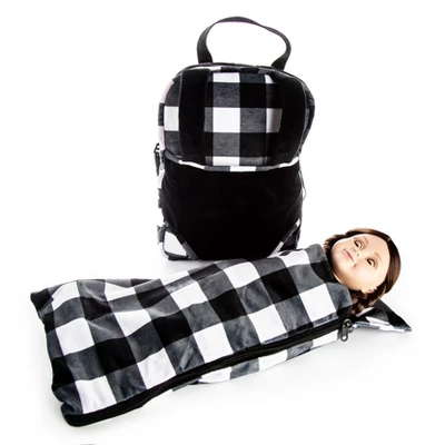 The Queen;'sTreasures 18" Doll Carrier And Sleeping Bag, Black & White - Image 8
