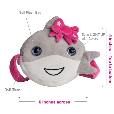 Adora Be Bright Purse For Little Girls - Stuffed Animal Shark Design - Eyes Light Up - Image 2