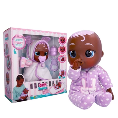 Cry Babies Newborn Molly Interactive Baby Doll With 20+ Baby Sounds And Interactive Bracelet