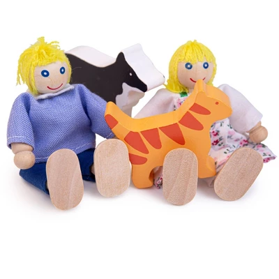 Bigjigs Toys Wooden Doll Family Set - Image 3