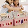 Melissa & Doug Fold And Go Wooden Dollhouse With 2 Dolls And Wooden Furniture