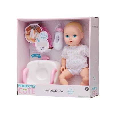 Perfectly Cute Feed & Wet 14" Baby Set - Blonde With Blue Eyes - Image 3
