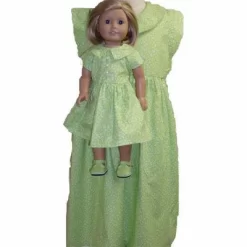 Doll Clothes Superstore Matching Designer Long Lime Dress For Girl And Dolls Size 5