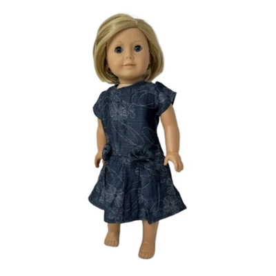 Doll Clothes Superstore Size 14 Matching Girl And Doll Blue Pattern Dresses For Girls And Dolls - Image 3