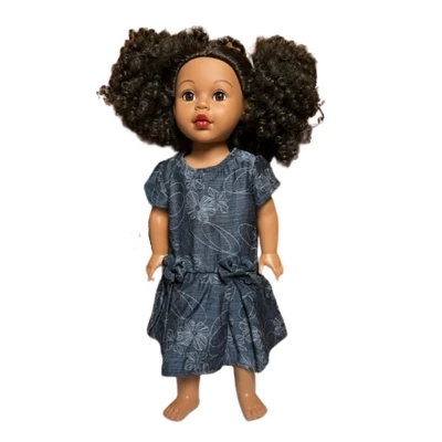Doll Clothes Superstore Size 14 Matching Girl And Doll Blue Pattern Dresses For Girls And Dolls - Image 2