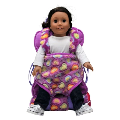 The Queen' Treasures 18 In Doll Carrier And Sleeping Bag, Purple Hearts - Image 8