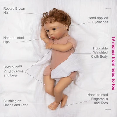 Paradise Galleries Reborn Baby Doll Boy Puppy Love, Magnetic Pacifier, Rooted Hair, 19 Inch Doll Made In SoftTouch Vinyl - Image 5