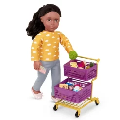 Our Generation At The Market Shopping Cart Purple & Yellow Accessory Set For 18" Dolls