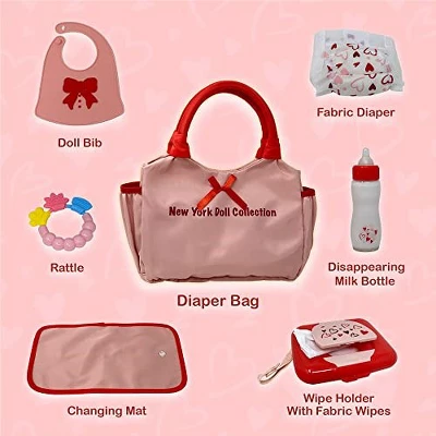 The New York Doll Collection Baby Doll Diaper Bag Set With Accessories - Image 3